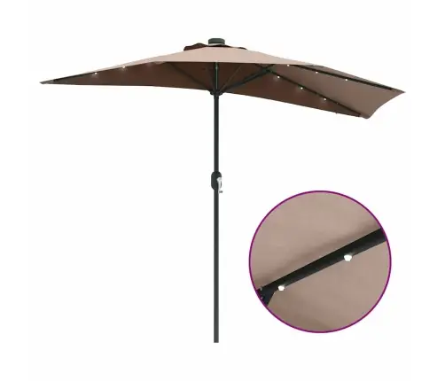 Dārza Parasols Pelēkbrūna 294 X 150 X 223 Cm Audums Vidaxl