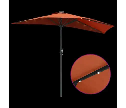 Dārza Parasols Sarkanbrūns 294 X 150 X 223 Cm Audums Vidaxl