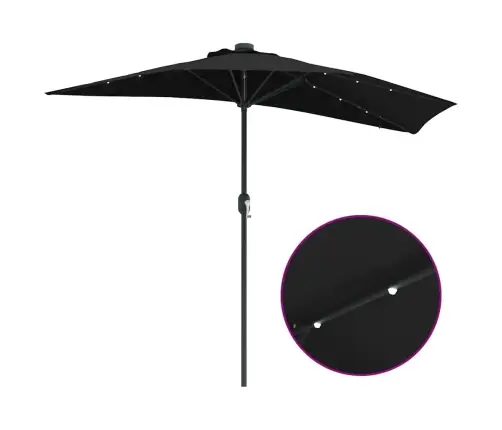 Dārza Parasols Melna 294 X 150 X 223 Cm Audums Vidaxl