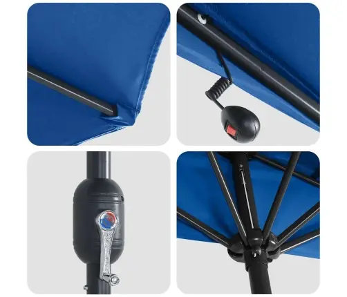 Dārza Parasols Zila 294 X 150 X 223 Cm Audums Vidaxl