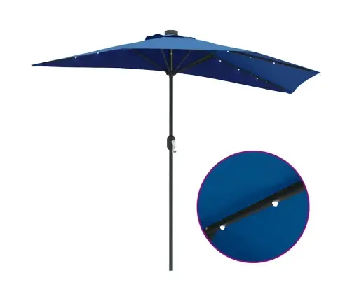 Dārza Parasols Zila 294 X 150 X 223 Cm Audums Vidaxl