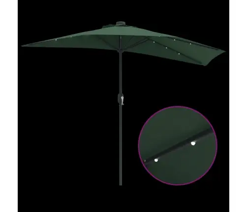 Dārza Pusparasol Zaļa Vidējs Pulvera Pārklāts Alumīnijs Vidaxl