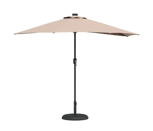 Dārza Parasols Pelēkbrūna 294 X 150 X 224 Cm Audums Vidaxl