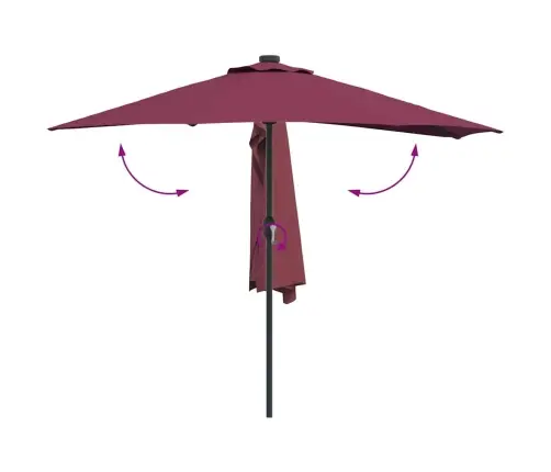 Dārza Parasols Vīnsarkana 294 X 150 X 224 Cm Audums Vidaxl