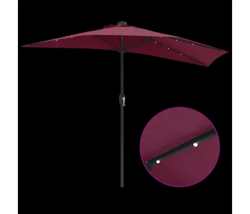 Dārza Parasols Vīnsarkana 294 X 150 X 224 Cm Audums Vidaxl