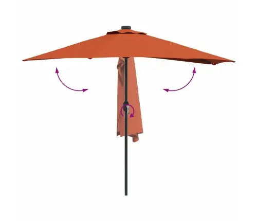 Dārza Parasols Sarkanbrūns 294 X 150 X 224 Cm Audums Vidaxl