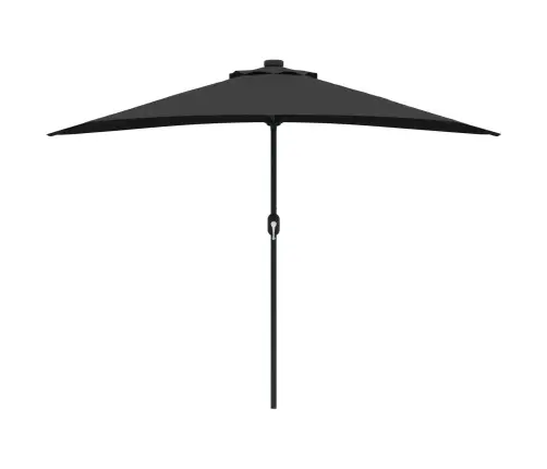 Sodo Skėtis Juoda 294 X 150 X 224 Cm Poliesteris Ir Plienas