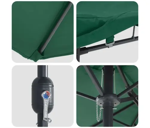 Dārza Parasols Zaļa 385 X 209 X 244 Cm Audums Vidaxl