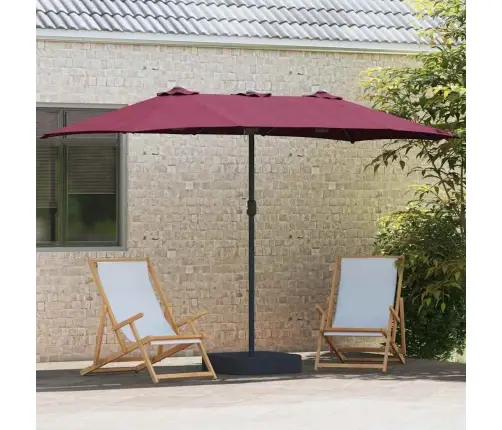 Dārza Parasols Vīnsarkana 385 X 209 X 244 Cm Audums Vidaxl