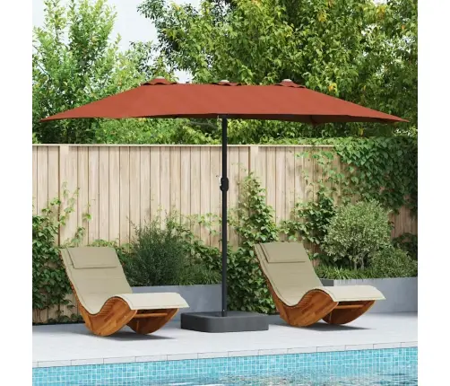 Dārza Parasols Sarkanbrūns 385 X 209 X 244 Cm Audums Vidaxl
