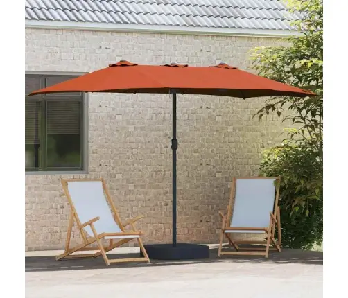 Dārza Parasols Sarkanbrūns 385 X 209 X 244 Cm Audums Vidaxl