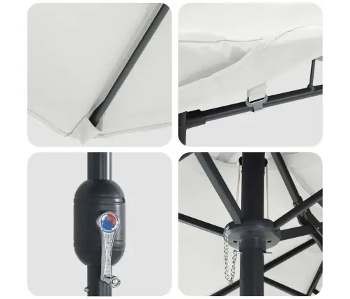 Dārza Parasols Smilšu 385 X 209 X 244 Cm Audums Vidaxl