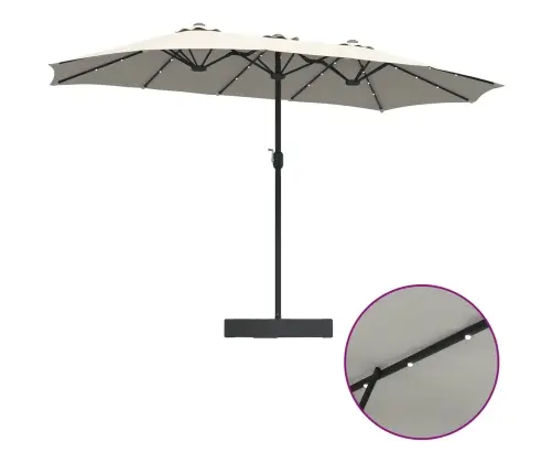 Dārza Parasols Smilšu 385 X 209 X 244 Cm Audums Vidaxl