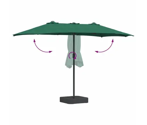 Dārza Parasols Zaļa 385 X 209 X 244 Cm Audums Vidaxl