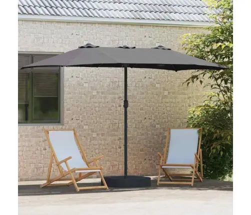 Dārza Parasols Antracīts 385 X 209 X 244 Cm Audums Vidaxl