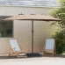 Dārza Parasols Pelēkbrūna 385 X 209 X 244 Cm Audums Vidaxl