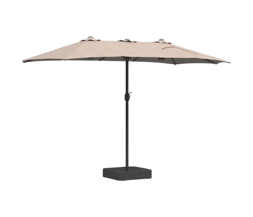 Dārza Parasols Pelēkbrūna 385 X 209 X 244 Cm Audums Vidaxl