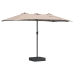 Dārza Parasols Pelēkbrūna 385 X 209 X 244 Cm Audums Vidaxl