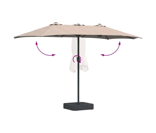 Dārza Parasols Pelēkbrūna 385 X 209 X 244 Cm Audums Vidaxl