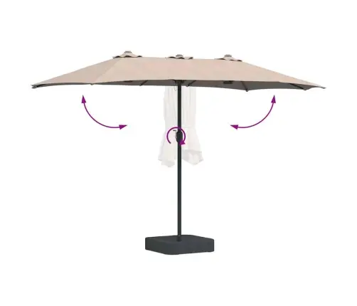 Sodo Skėtis Taupe 385 X 209 X 244 Cm Audinys