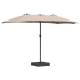 Dārza Parasols Pelēkbrūna 385 X 209 X 244 Cm Audums Vidaxl