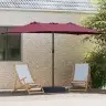 Dārza Parasols Vīnsarkana 385 X 209 X 244 Cm Audums Vidaxl