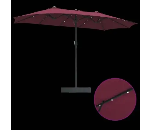 Dārza Parasols Vīnsarkana 385 X 209 X 244 Cm Audums Vidaxl
