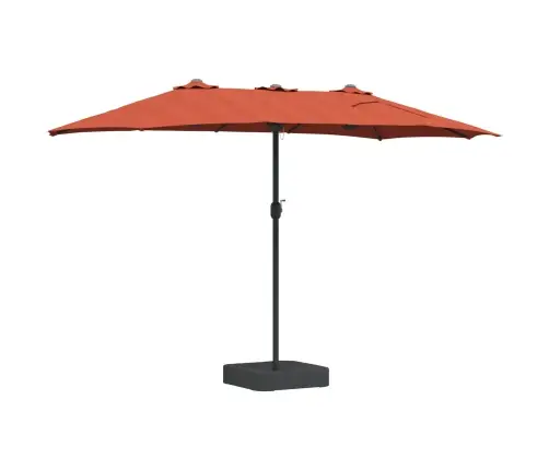 Dārza Parasols Sarkanbrūns 385 X 209 X 244 Cm Audums Vidaxl