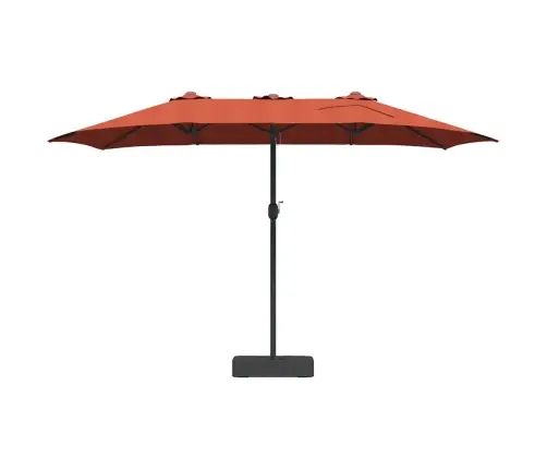 Dārza Parasols Sarkanbrūns 385 X 209 X 244 Cm Audums Vidaxl