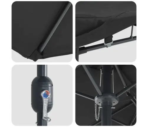 Aedapara Must 385 X 209 X 244 Cm Polüester