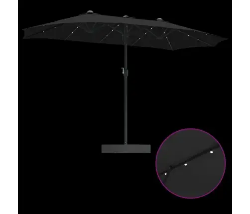 Dārza Parasols Melna 385 X 209 X 244 Cm Audums Vidaxl