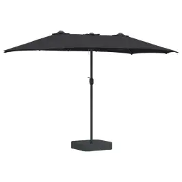 Dārza Parasols Melna 385 X 209 X 244 Cm Poliesters Vidaxl