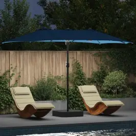 Dārza Parasols Zila 385 X 209 X 244 Cm Audums Vidaxl