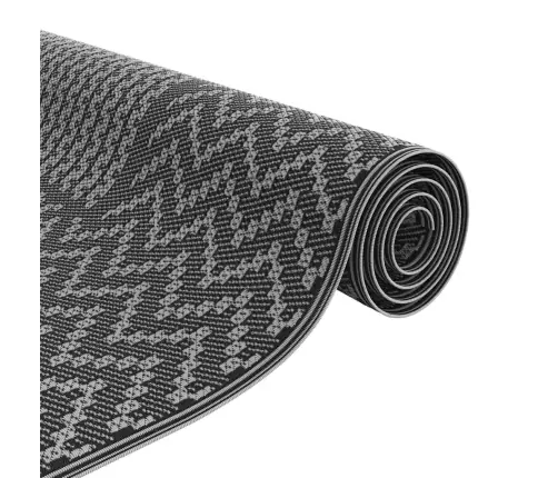 Āra Paklājs Arakil Melna Un Pelēka 250 X 400 Cm Pp Vidaxl