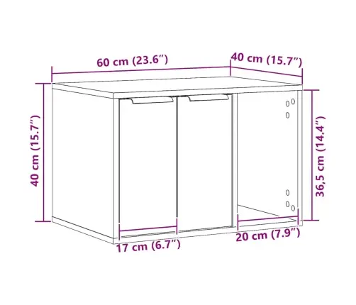 Kassiliivakasti Kest, Must Tamm, 60 X 40 X 40 cm Töödeldud Puit