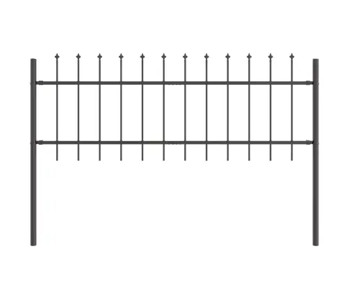 Dārza Žogs Ar Smailu Augšu, Pelēks, 3.4 X 0.6 M, Tērauds Vidaxl