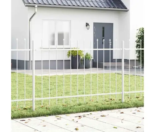 Dārza Žogs Ar Smailu Virsotni - Balts, 3.4X1 M, Tērauds Vidaxl
