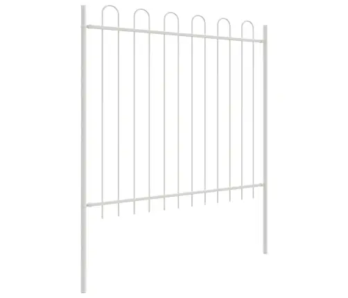 Dārza Žogs Baltā Krāsā 3.4X1.2 M Tērauds Vidaxl