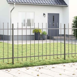 Dārza Žogs Pelēka 8.5 X 0.8 M Pulverkrāsots Tērauds Vidaxl