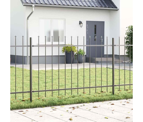 Dārza Žogs Ar Smailo Augšdaļu - Pelēks, 8.5 X 0.8 M, Tērauds Vidaxl