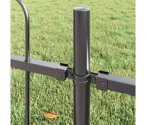 Dārzs Žogs Ar Apli Augšā, Pelēks, 8.5X0.6M, Tērauda Vidaxl