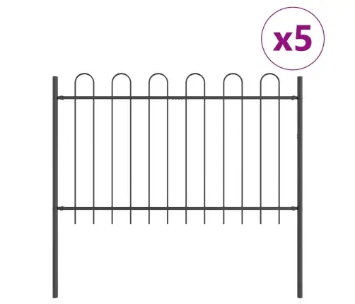 Pelēks Dārza Žogs Ar Matu Augšējā Daļa, 8.5X0.8 M Tērauds Vidaxl