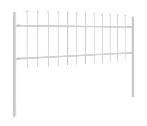 Dārza Žogs Ar Spicēm - Balts, 8.5 X 0.6 M, Čuguns Vidaxl