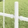 Dārza Žogs Ar Asu Augšdaļu - Balts, 8,5 M X 0,8 M, Izgatavots No Tērauda Vidaxl