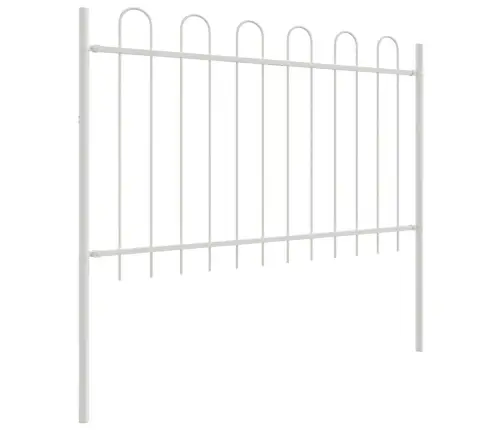 Dārza Žogs Ar Pārklājošo Augšdaļu, Balts, 8.5X0.8 M, Tērauds Vidaxl