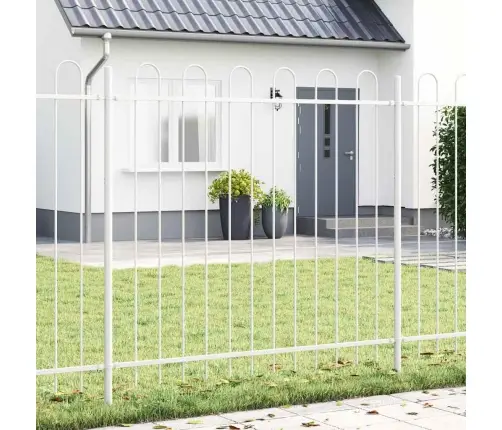 Vidaxl Baltā Dārza Žogs Ar Loku Augšā - 8.5X1.5 M, Tērauds