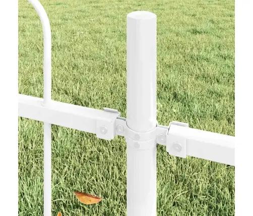 Vidaxl Baltā Dārza Žogs Ar Loku Augšā - 8.5X1.5 M, Tērauds