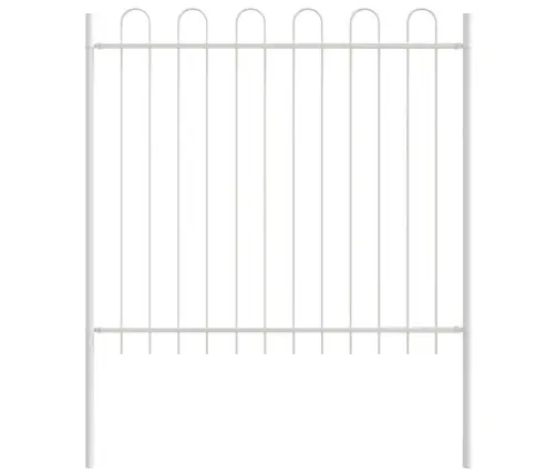 Vidaxl Baltā Dārza Žogs Ar Loku Augšā - 8.5X1.5 M, Tērauds