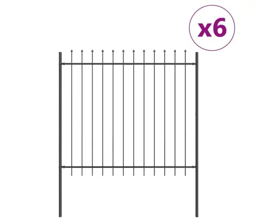 Dārza Žogs Ar Zarām, Pelēks, 10.2X1.5 M, Tērauds Vidaxl