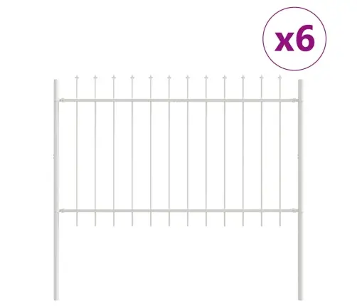 Baltais Dārza Žogs Ar Lējuma Augšdaļu, 10.2X1M, Izgatavots No Tērauda. Vidaxl Baltais Dārza Žogs Ar Lējuma Augšdaļu, 10.2X1M, Izgatavots No Tērauda. Vidaxl